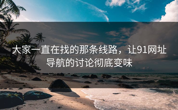 大家一直在找的那条线路,让91网址导航的讨论彻底变味